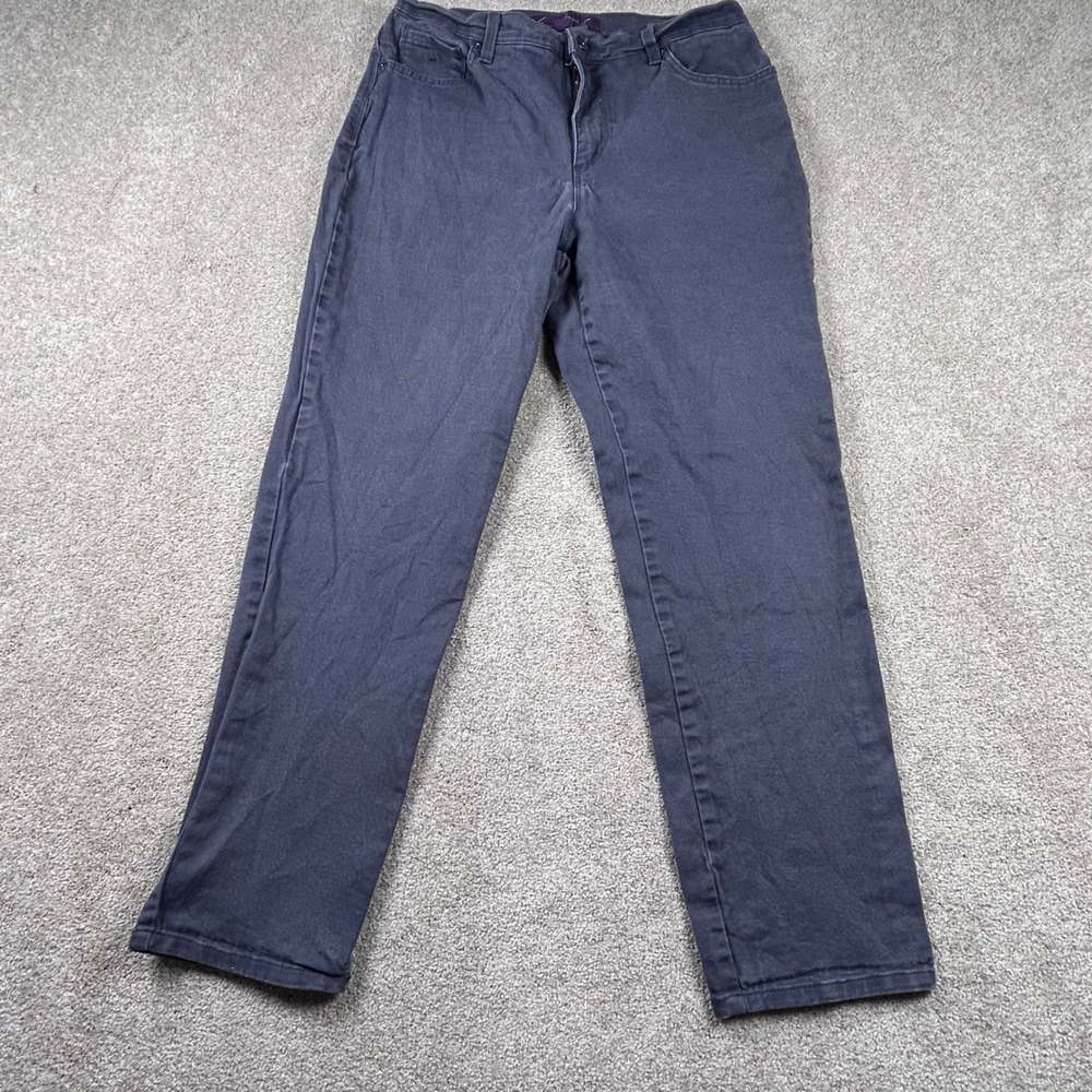 Gloria Vanderbilt Amanda High Rise Tapered Jeans Womens 10 Dark Gray Stretch